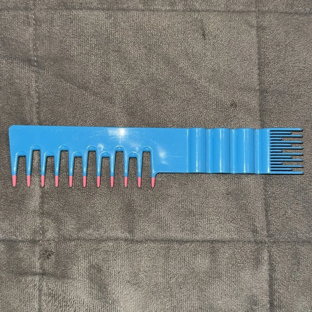 Vintage Goody Wide‎ Tooth Comb Detangling Pick Hair Comb Blue Pink Dipped